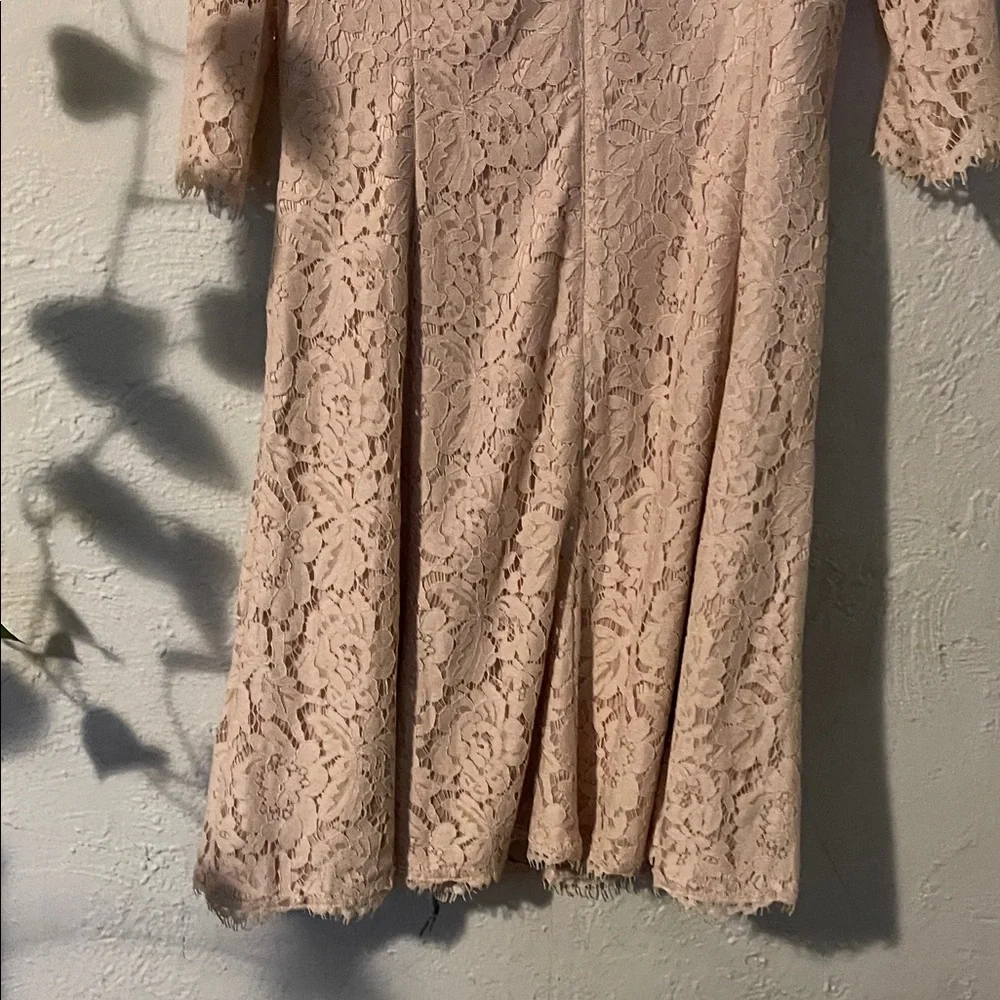 Eliza J Lace Long Sleeve Dress in Cream - Picture 8 of 8